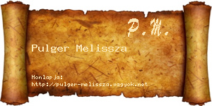 Pulger Melissza névjegykártya
